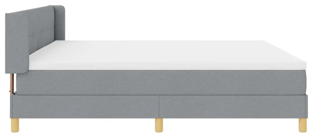 Boxspring Ágy Matracból, világosszürke - 200 x 200 cm Szövet