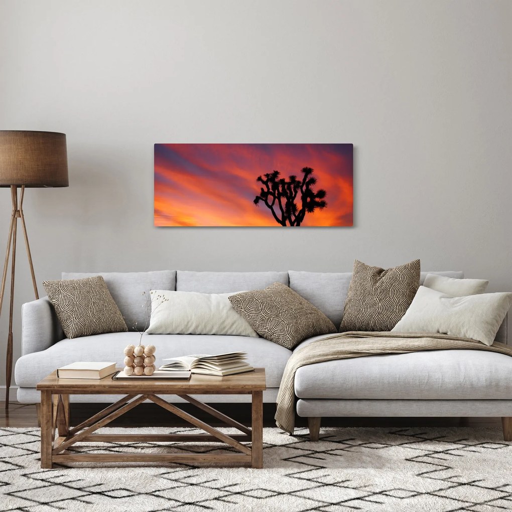 Naplemente egy fa sziluettje felett (120x50 cm)