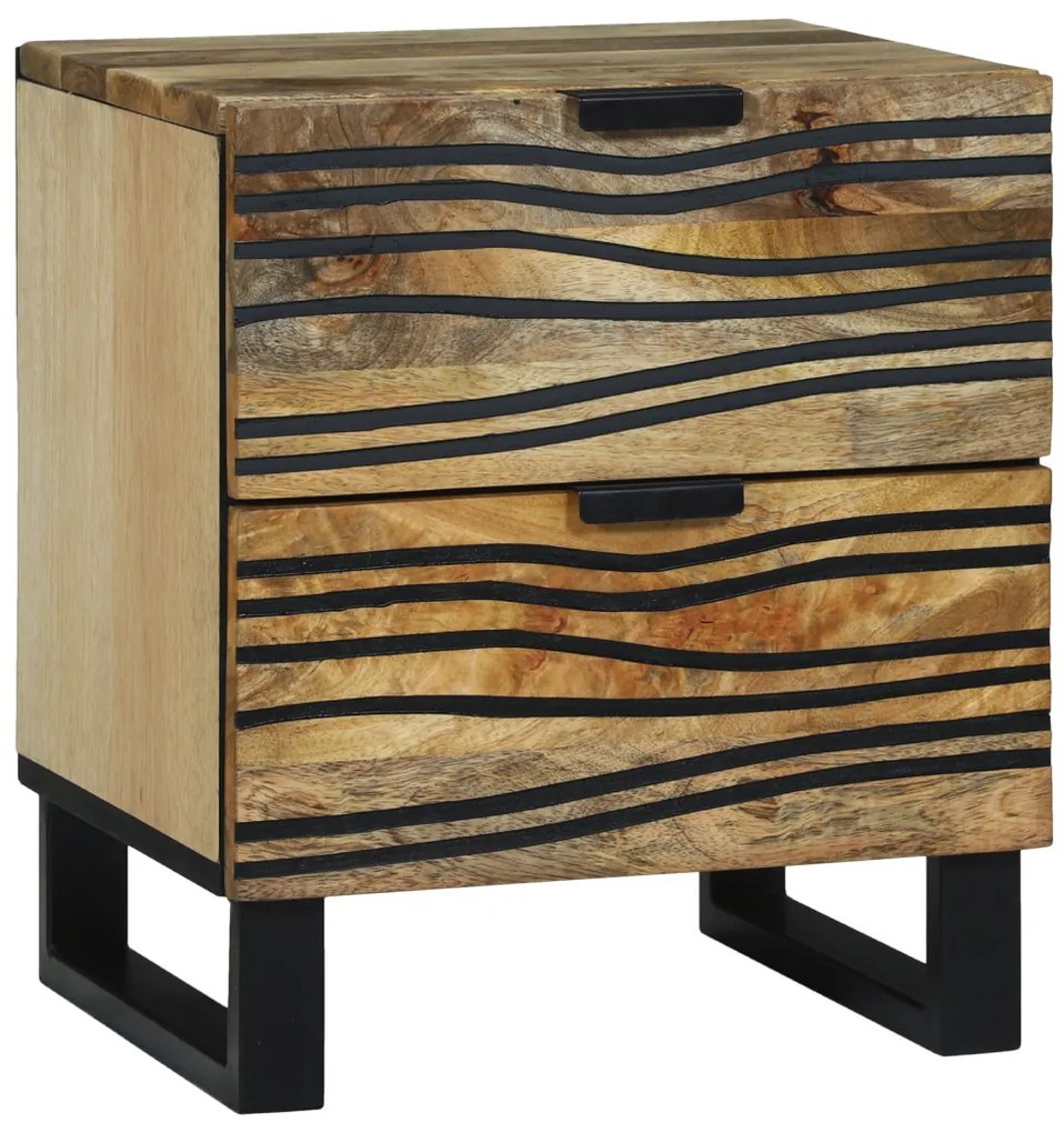 Éjjeli szekrények - 2 db, 40x33.5x46 cm, tömör mangófa és préselt fa