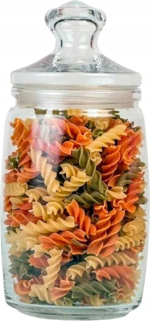 Üvegtároló 1100ML Élelmiszerre, Sütikre, Kávéra, Tetővel, 22CM, Vastag Üveg