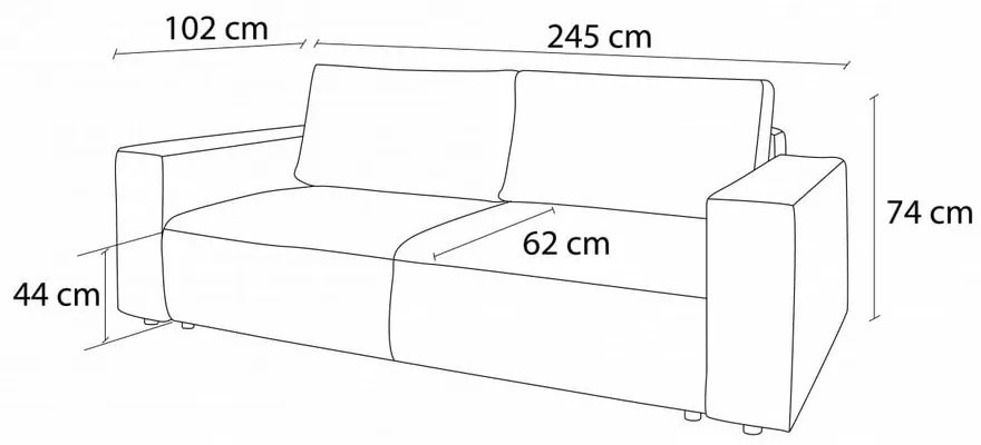 Bézs kordbársony kinyitható kanapé 245 cm Nihad – Bobochic Paris