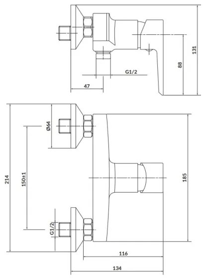 Cersanit S951-033 - Zuhanycsap MILLE fehér/fényezett króm