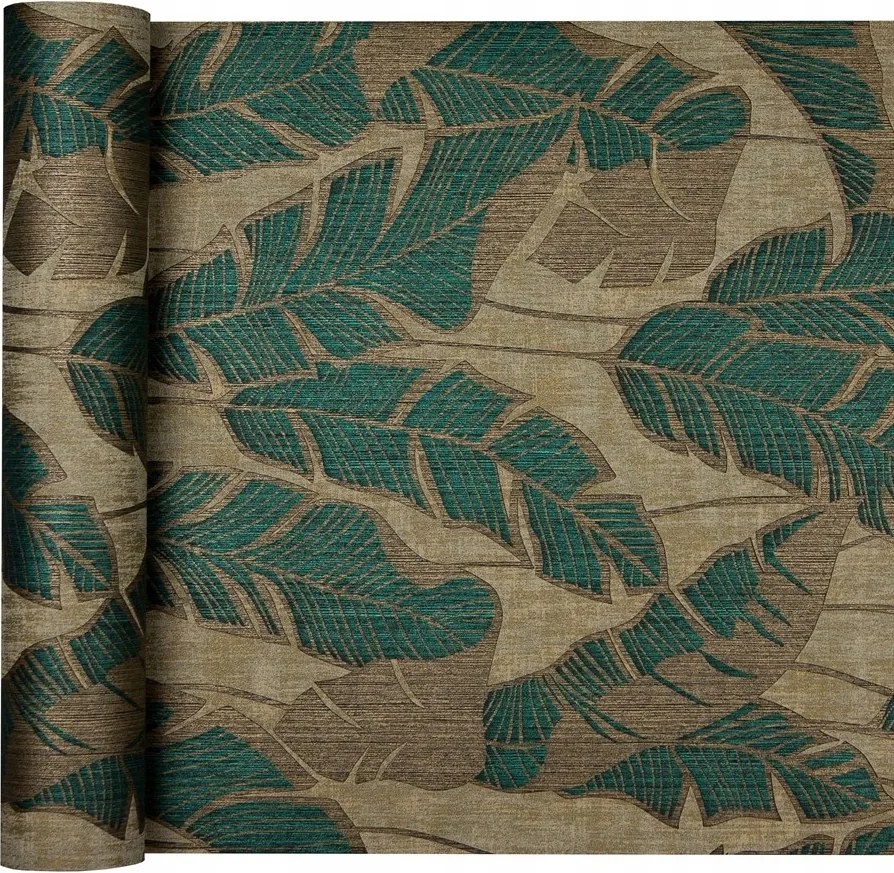 Tapéta Banánfák Természet Levelek Növényi motívumok arany bézs zöld