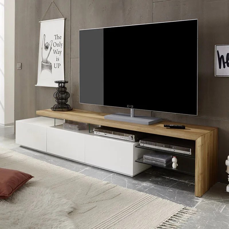 ALIMOS I TÖLGY-FEHÉR TV Szekrény 204 cm