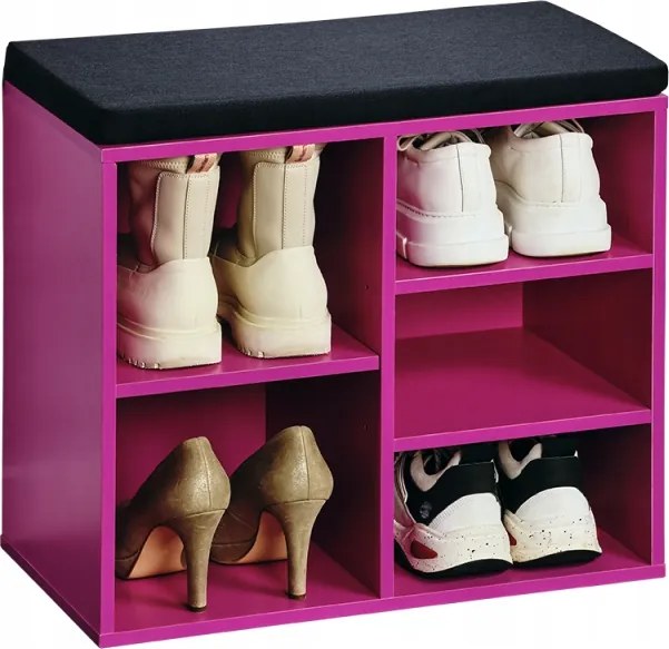 Cipőszekrény paddal rózsaszín 51,5 x 48 x 29,5 cm