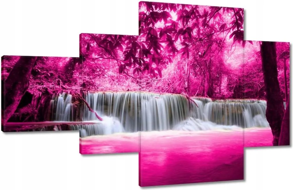 Vászonkép 130x80 Rózsaszín vízesés Tájkép