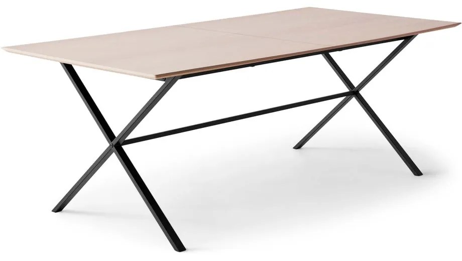 Natúr színű bővíthető étkezőasztal tölgyfa dekoros asztallappal 100x210 cm Meza – Hammel Furniture
