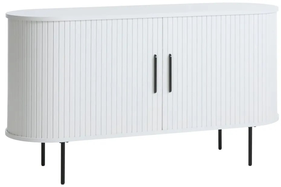 Fehér komód tolóajtóval 120x76x45 cm Nola – Unique Furniture