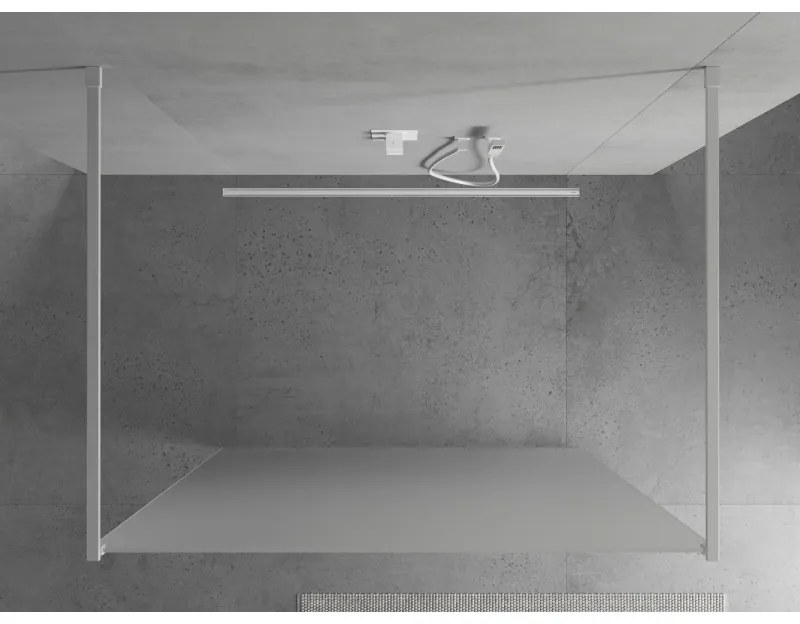 Mexen Kioto, átjárható zuhany paraván 110 x 200 cm, 8 mm-es jégüveg, 2 x fehér stabilizáló távtartó, 800-110-002-20-30