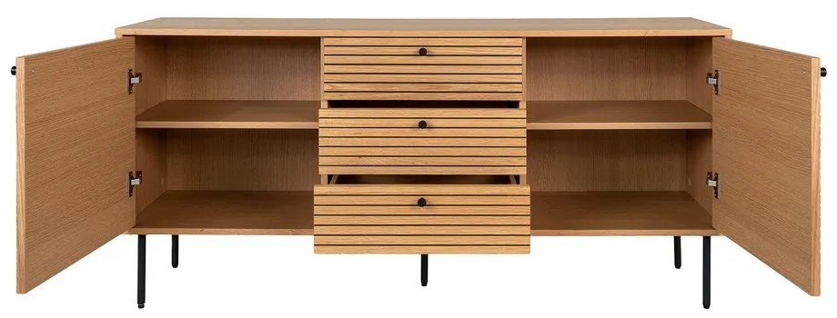 Natúr színű alacsony komód tölgyfa dekorral 150x74 cm Kyoto – House Nordic