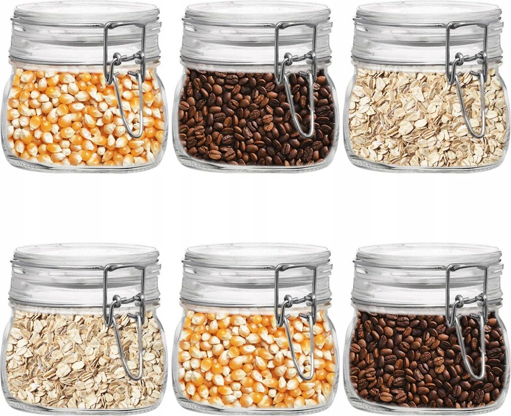 Üveg Tároló Élelmiszeres Doboz Száraz És Folyékony Termékekhez 500ml/6db