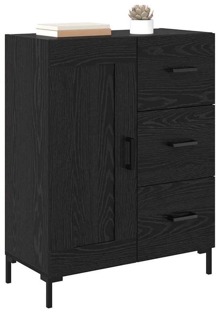 Széf fiókkal Musta tammi 69.5 x 34 x 90 cm Faanyag