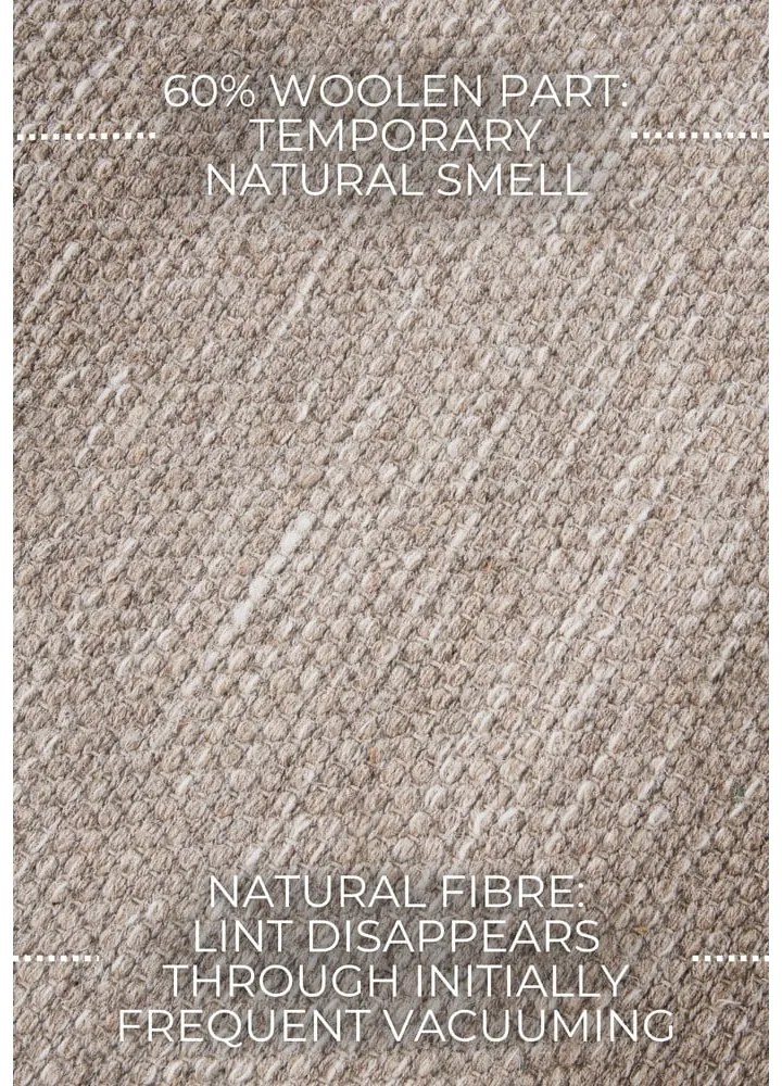 Bézs kézi szövésű gyapjúkeverék futószőnyeg 80x200 cm Pradesh Linen White – Elle Decoration