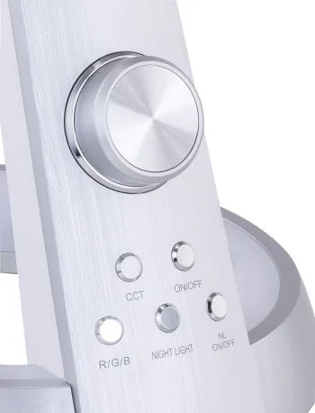 Globo 58376S Asztali lámpa fehér flexibilis szárral. USB csatlakozás, RGB színváltó funkció. Színhőmérséklet váltás 4000/6500/3000K, MxSzxH:343x183x640, tartozék: 1xLED 8W 230V, 45-460lm
