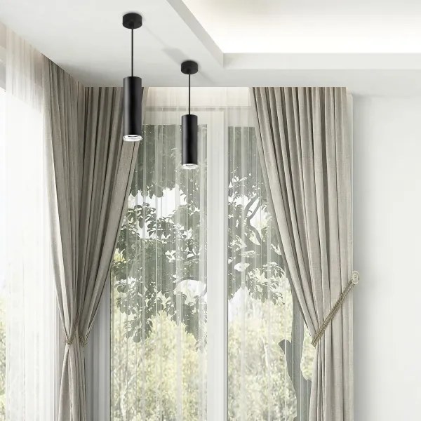 LED RGBW fényerőszabályozható fürdőszobai függeszték zsinóron TURYN 1xGU10/4,8W/230V IP44 fekete