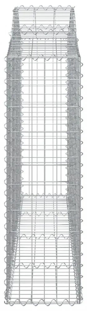 7 db íves horganyzott vas gabion kosár 200x30x100/120 cm