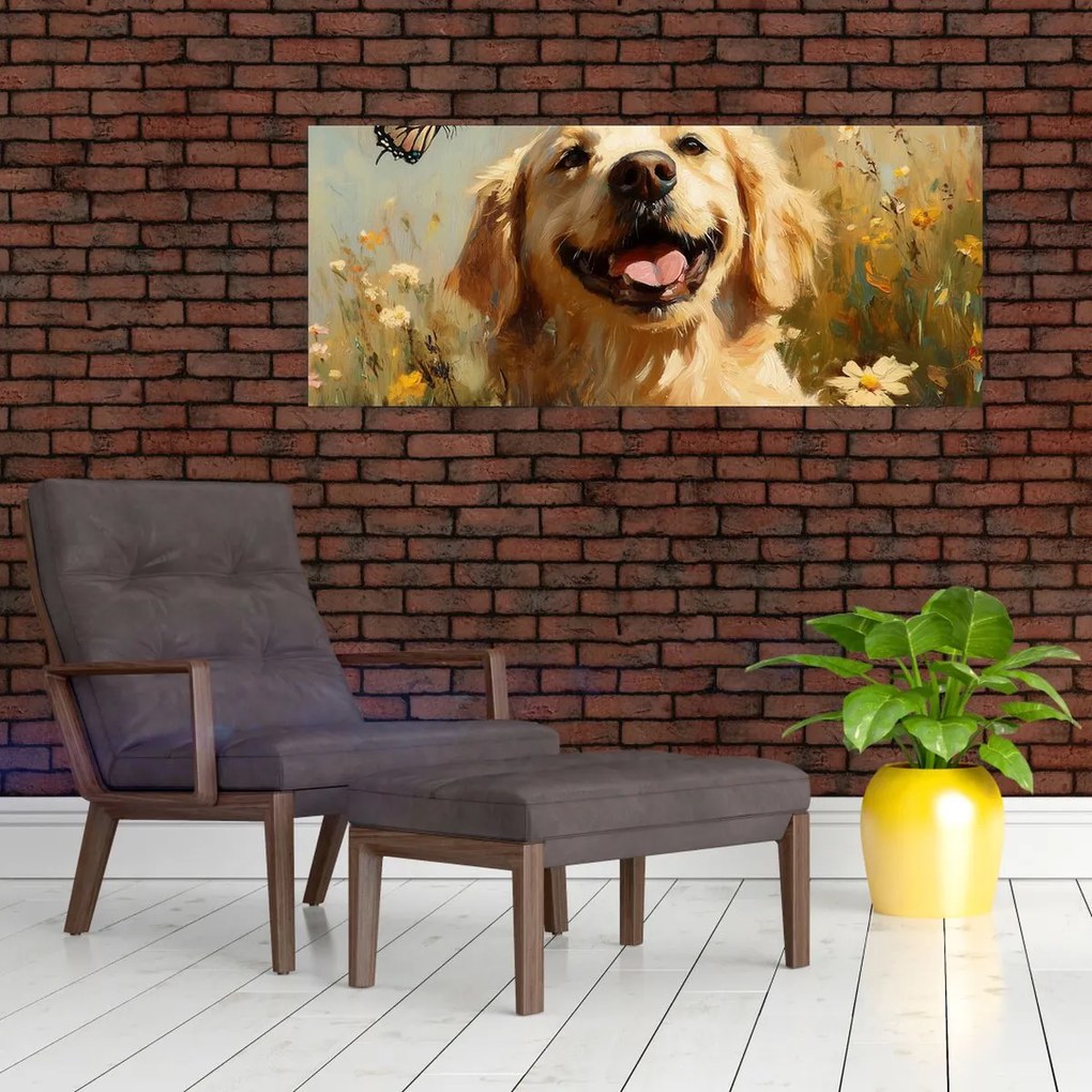 Kép - Boldog kutyus (120x50 cm)