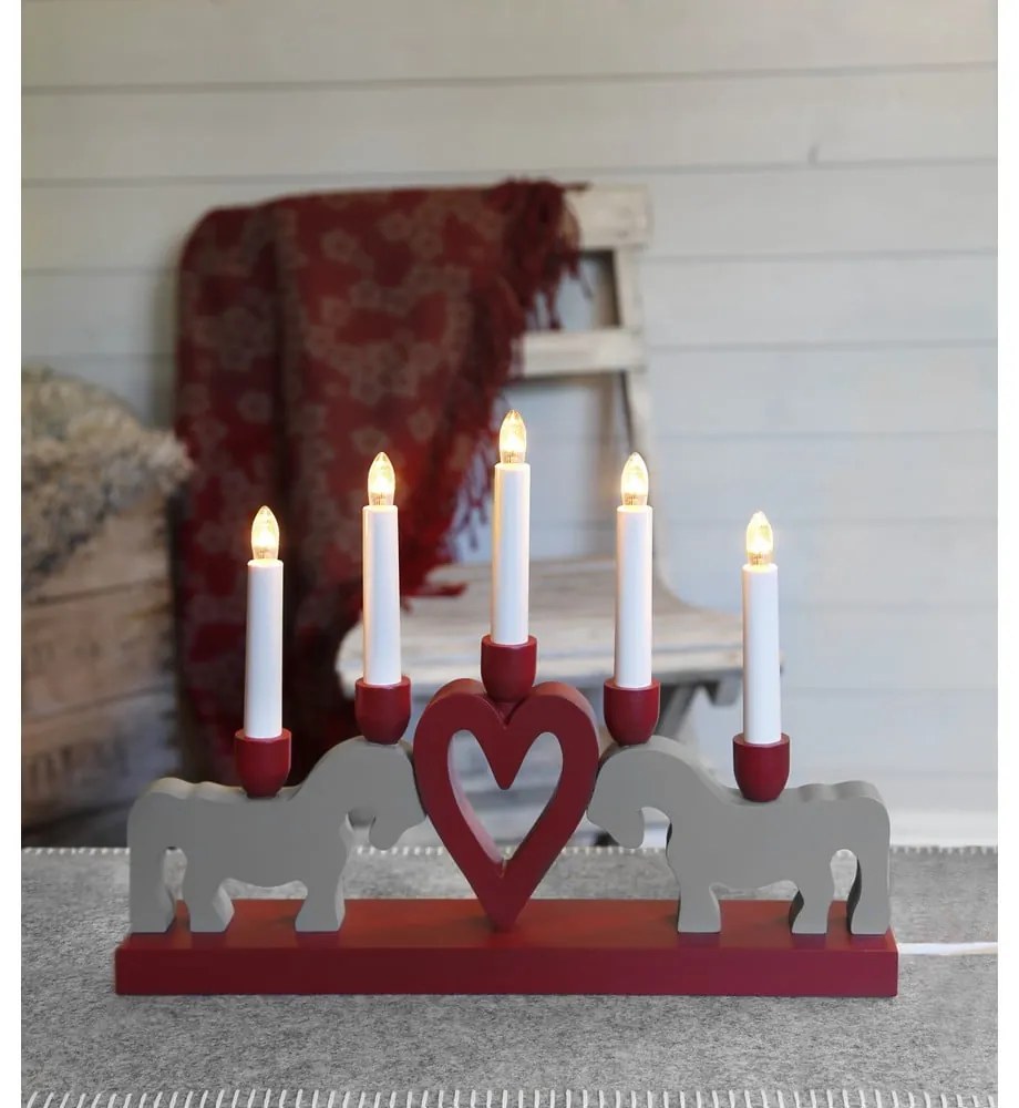 Piros karácsonyi fénydekoráció Leksand – Star Trading