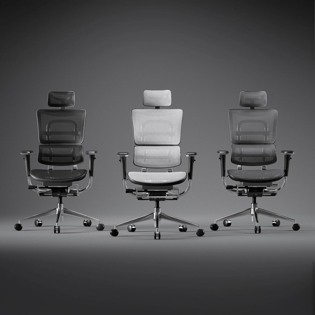 Ergonomikus irodai szék lábtartóval Normal Size, fekete-szürke: Diablo V-Master