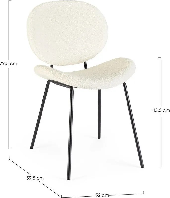 Fehér kárpitozott étkezőszék Maddie – Yes Everyday