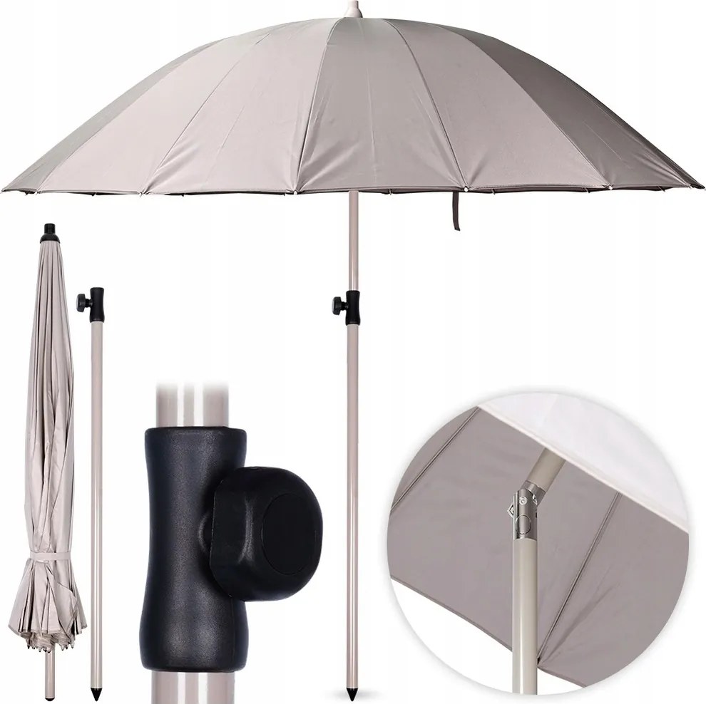 Kerti napernyő védő vízálló szürke állítható törhető 190 cm
