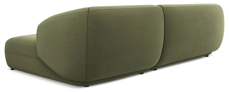 Zöld bársony sarokkanapé (jobb oldali) Moana – Makamii