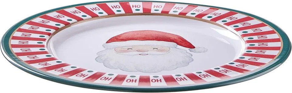 XMAS fém tányér Ø33cm , Mikulás