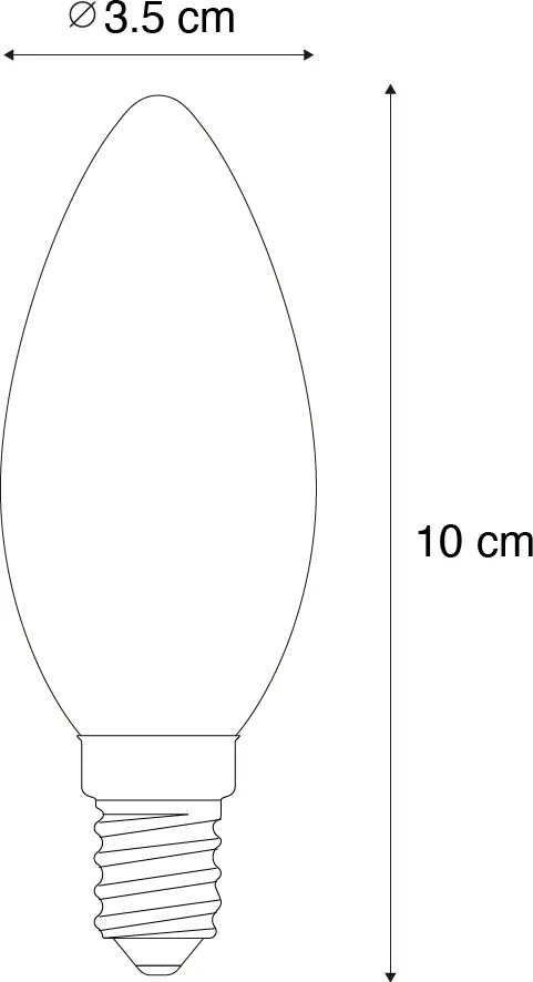 5 db-os E14 szabályozható LED izzó B35 füst 4W 300 lm 2200K