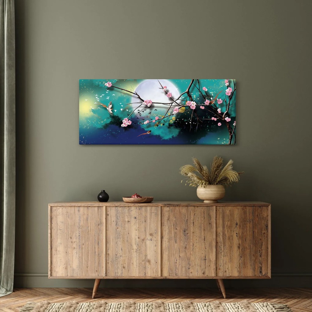Kép - Fa, grafika (120x50 cm)