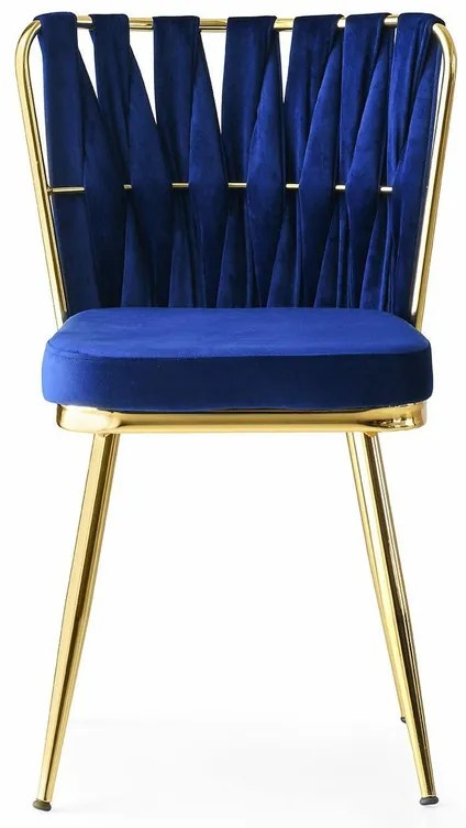 Kusakli Navy Blue and Gold étkezőszék szett, 4 db, 4 db
