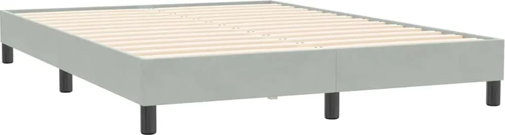 vidaXL világosszürke bársony ágykeret matrac nélkül 140x210 cm