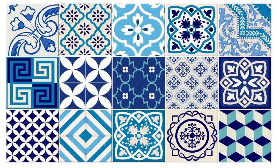 Seaside 15 db-os dekorációs, falvédő matricakészlet, 15 x 15 cm Ambiance