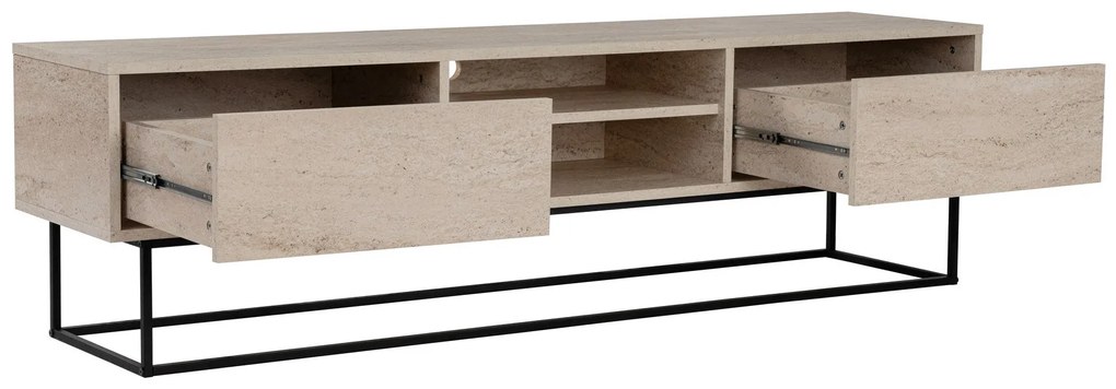 TV szekrény Escape 180 -Fekete, Travertine