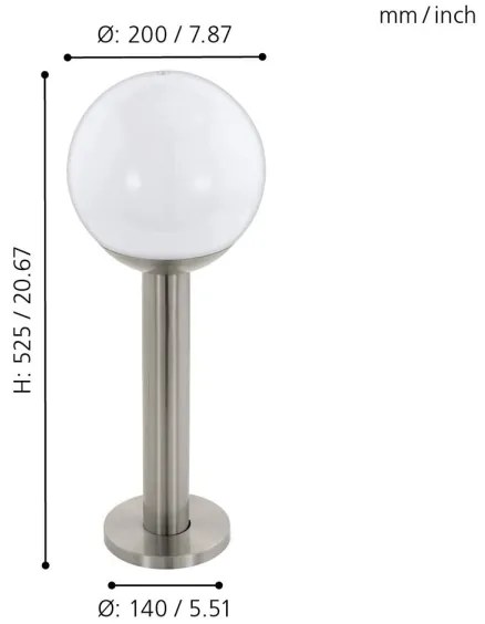 Eglo 97248 - NISIA-C kültéri LED állítható lámpa 1xE27/9W/230V, 525 mm, IP44
