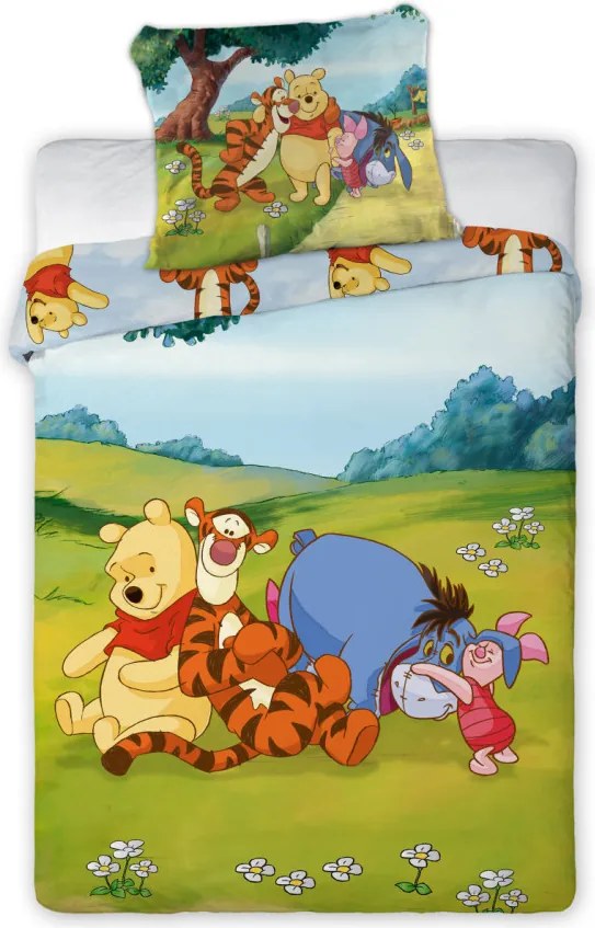 Disney Micimackó Sunny Meadow gyerek, ovis ágyneműhuzat 100×135 cm, 40×60 cm