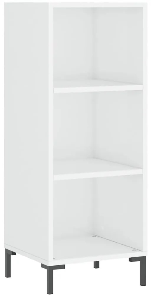 magasfényű fehér szerelt fa tálalószekrény 34,5 x 32,5 x 90 cm