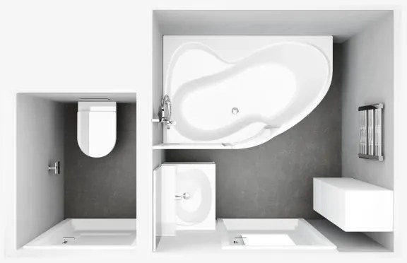 Ravak C571000000 - Sarokkád ROSA 160x95 cm akril/fehér