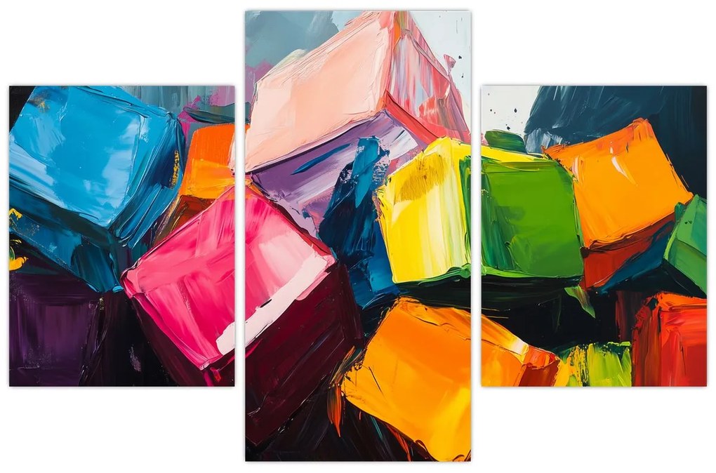 Kép - Színes kockák (90x60 cm)