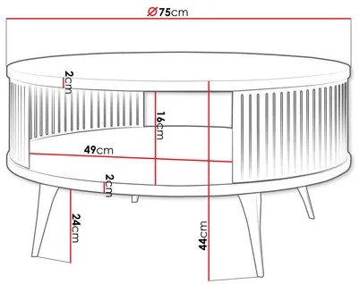 Dohányzóasztal Mezanoa (fekete + fekete pietra grigia) . 1103735
