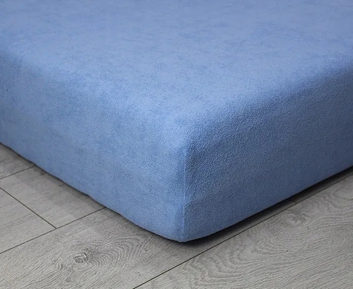 Gumis frottír lepedő Kék 14 180x200 Kék