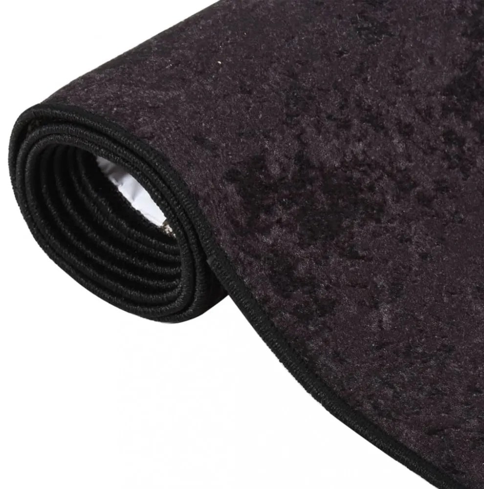 antracitszürke csúszásmentes mosható szőnyeg 80 x 300 cm