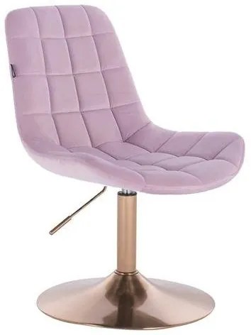 HR590N Halványlila modern velúr szék arany lábbal