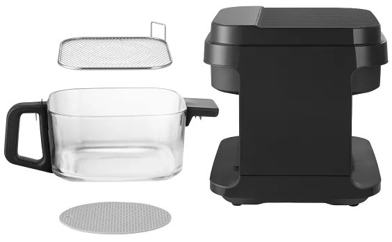 Concept FR5500 - Forró levegős sütő GLASS & FAST 5,5 l 1200W/230V fekete