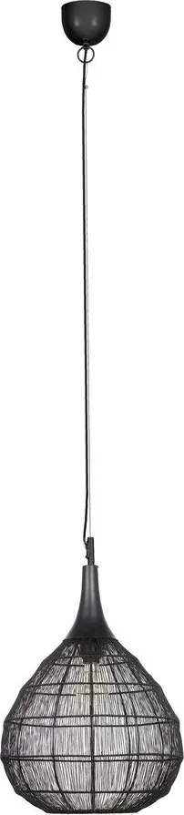 Matt fekete függőlámpa fém búrával Soraya – Trio