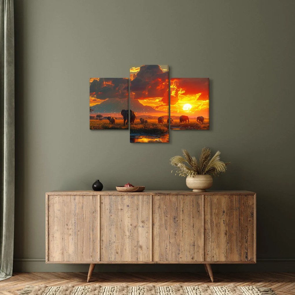 Kép - Elefántcsorda (90x60 cm)