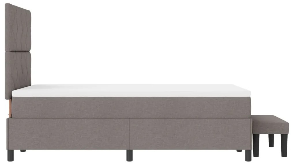 Box Spring Ágy Mattal és Pad Taupe 120x190 cm Szövet