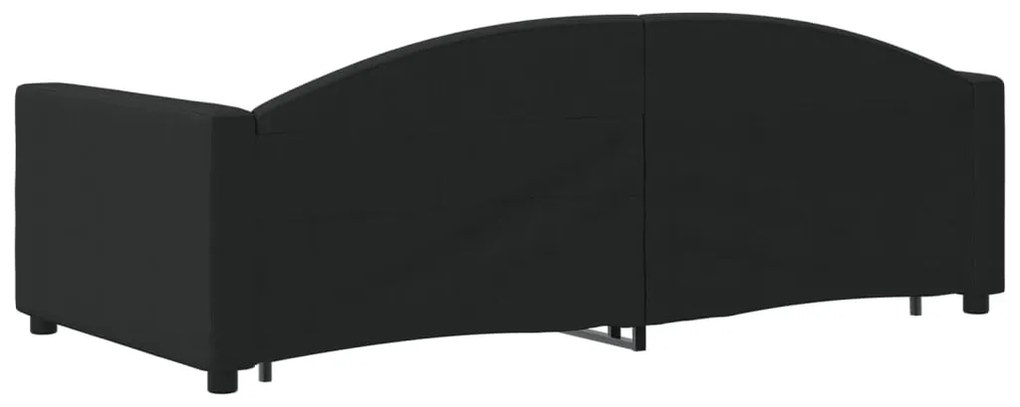 fekete kihúzható szövet heverő 90 x 190 cm