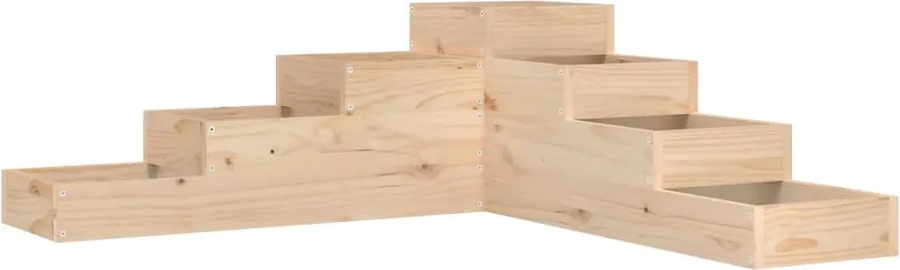 vidaXL 4-szintes kerti virágláda tömör fenyőfából, 106 x 104,5 x 36 cm