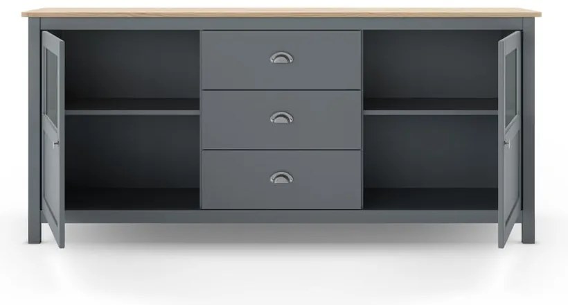 Szürkészöld borovi fenyő komód 180x80x40 cm Misti – Marckeric