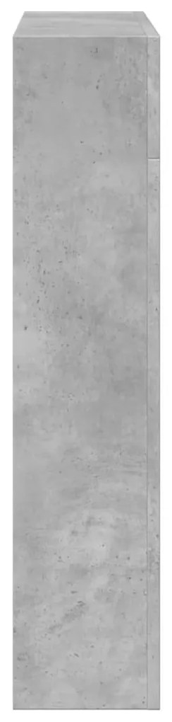 betonszürke szerelt fa kandallóburkolat 81 x 18 x 82 cm